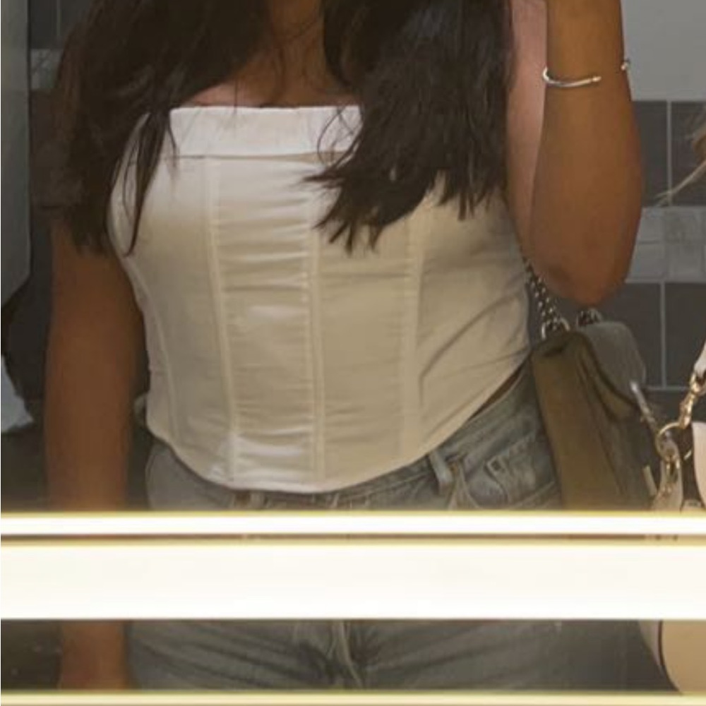 Kendall & Kylie Fold over strapless corset top